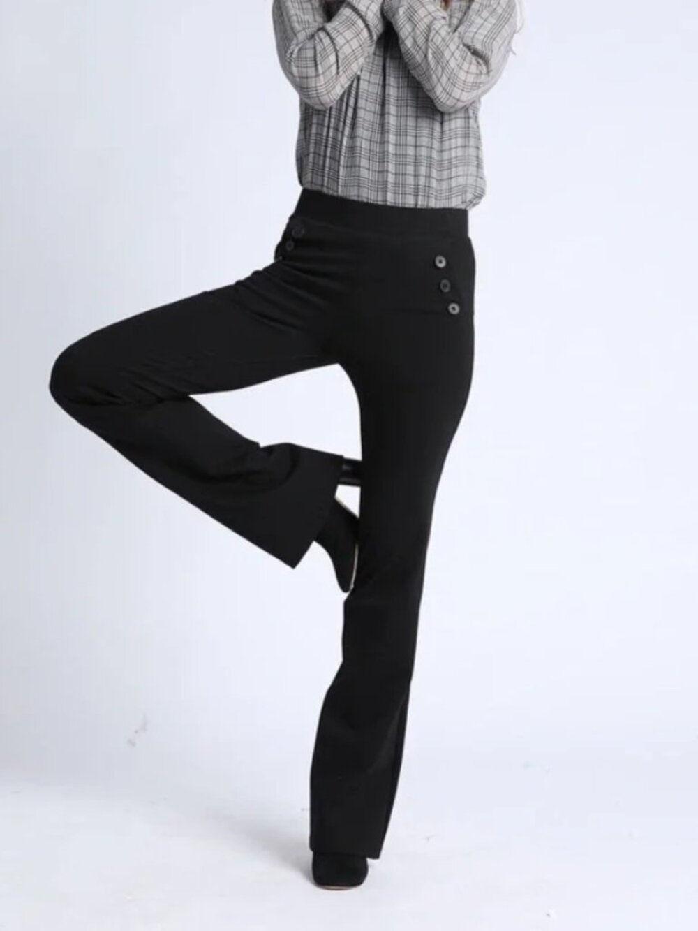 New Betabrand Black Bootcut Six Button Dress Pant Yoga Pants XLarge Long Tall